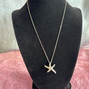 Silver Starfish Pendant Necklace
